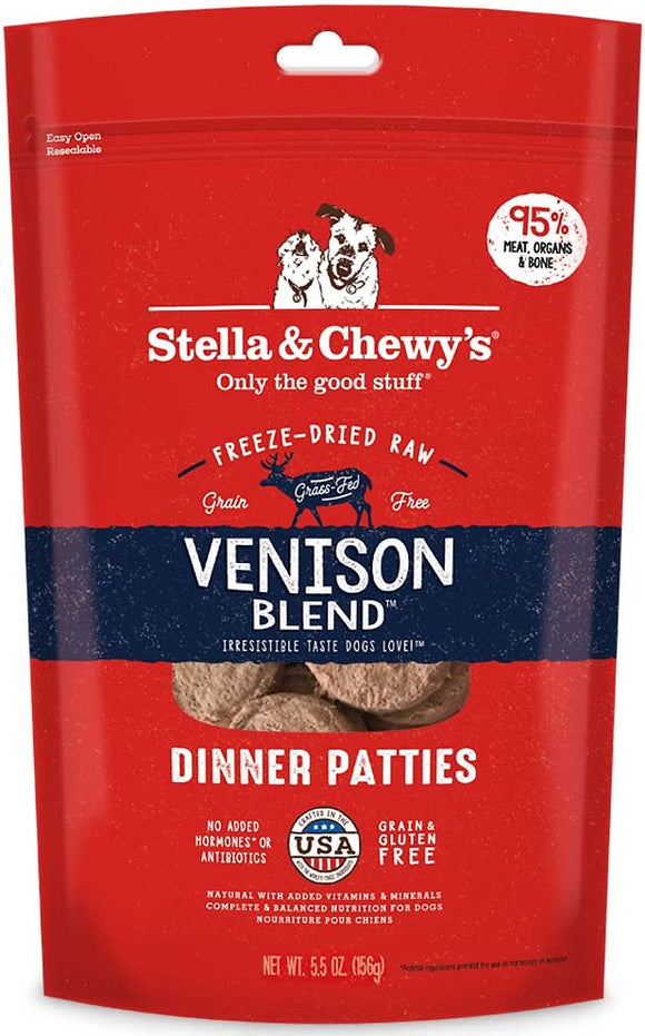 Stella & Chewy's Dinner Patties Venison Blend Grain Free Freeze Dried Raw Dog Food