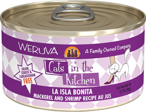 Weruva Cats In The Kitchen La Isla Bonita Mackerel & Shrimp Recipe  Au Jus Grain Free Wet Cat Food