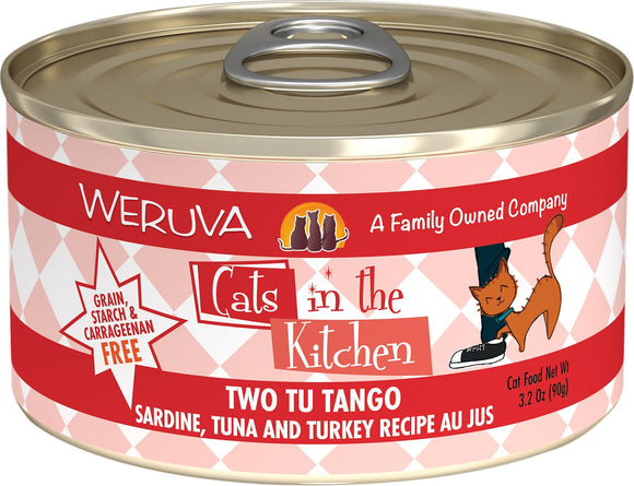 Weruva Cats In The Kitchen Two Tu Tango Sardine, Tuna & Turkey Recipe Au Jus Grain Free Wet Cat Food