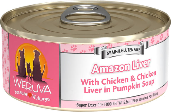 Weruva Amazon Liver With Chicken & Chicken Liver In Pumpkin Soup Grain Free Wet Dog Food