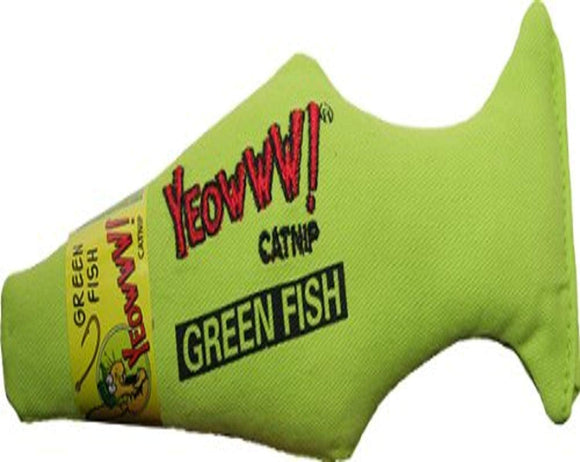 Yeowww Green Fish Catnip Cat Toy