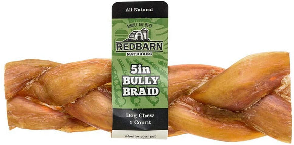 Redbarn Braided Bully Sticks Grain Free Dog Treats