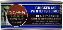 Dave's Naturally Healthy Chicken & Whitefish Dinner Grain Free Wet Cat Food