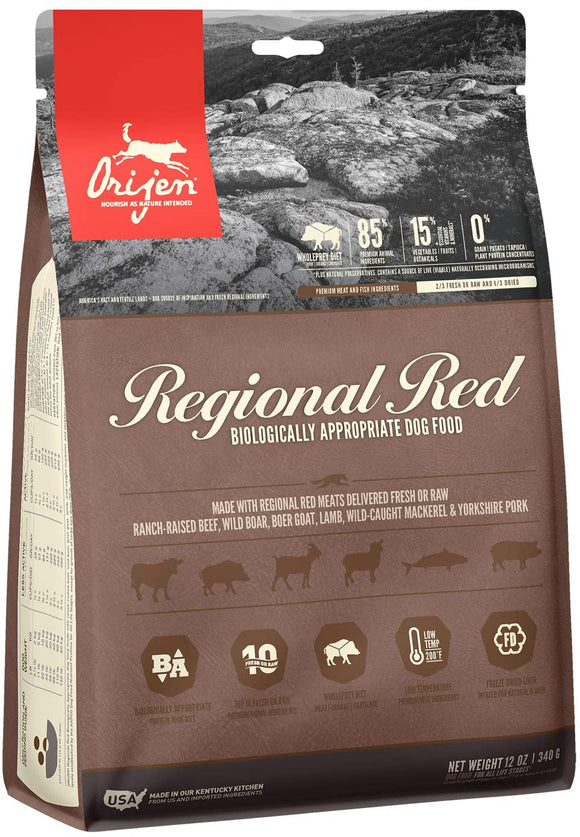 Orijen Regional Red Ranch Raised Meats & Wild Caught Fish Grain Free Dry Dog Food