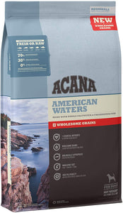 Bag of Acana American Waters Saltwater & Freshwater Fish Grain Inclusive Dry Dog Food
