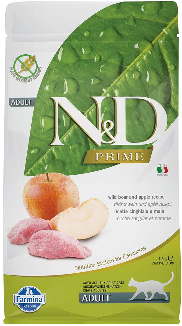 Farmina N&D Prime Adult Boar & Apple Grain Free Dry Cat Food