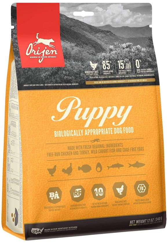 Orijen Puppy Chicken, Turkey, Fish, & Eggs Grain FreeDry Dog Food