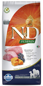 Farmina N&D Pumpkin Adult Medium Maxi Lamb & Blueberry Grain free Dry Dog Food