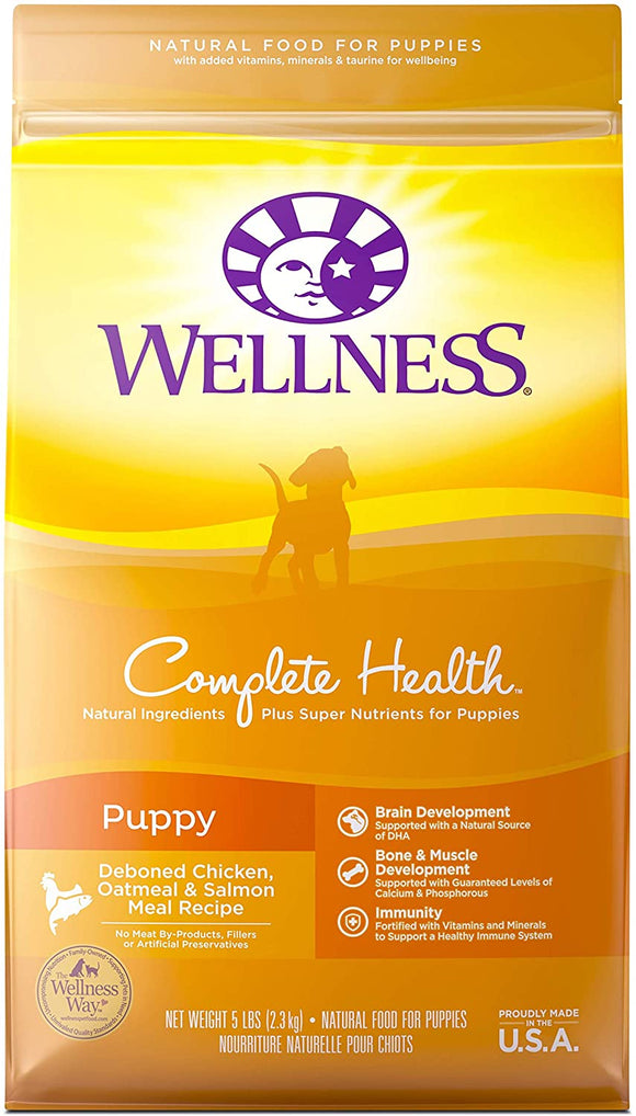 Wellness Complete Health Puppy Deboned Chicken, Oatmeal & Salmon Meal Recipe Grain Inclusive Dry Dog Food