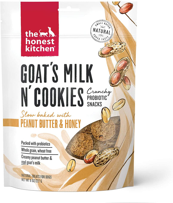 The Honest Kitchen Goat's Milk N' Cookies All Life Stage Slow Baked With Peanut Butter & Honey Grain Inclusive Dog Treats
