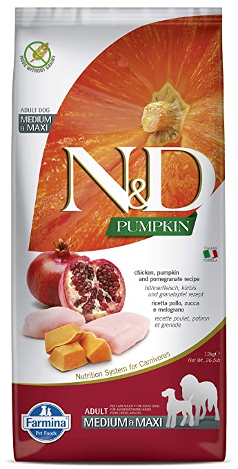 Farmina N&D Pumpkin Grain Free Med Maxi Quail Pomegranate Dry Dog Food