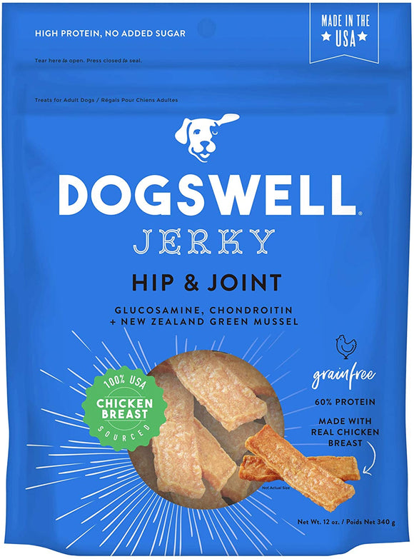 Dogswell Jerky Hip & Joint Chicken Recipe Grain Free Dog Treats