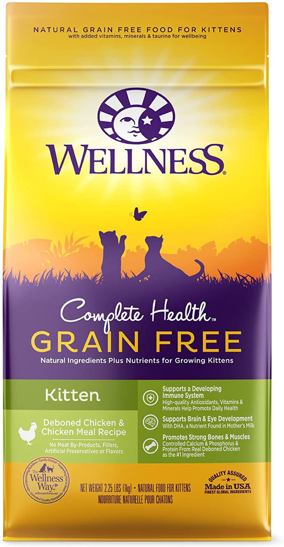 Wellness Complete Health Natural Deboned Chicken & Chicken Meal Grain Free Dry Kitten Food