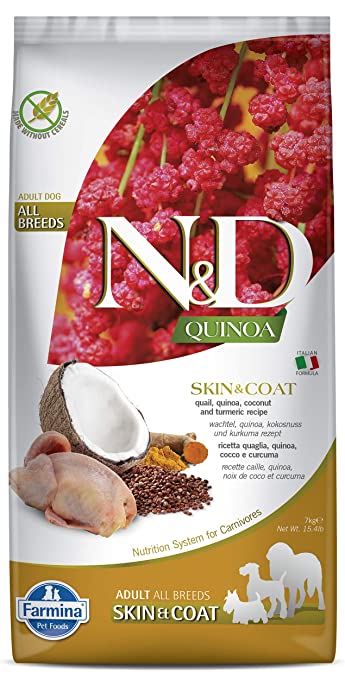 Farmina N&D Quinoa Grian Free Mini Herring, Turmeric & Coconut Skin Coat Dry Dog Food