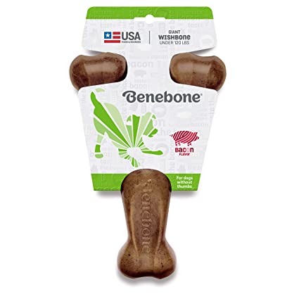 Benebone Bacon Wishbone Dog Chew Toy