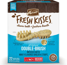 Merrick Fresh Kisses Double-Brush Mint Breath Strips Medium Grain Free Dental Dog Treats