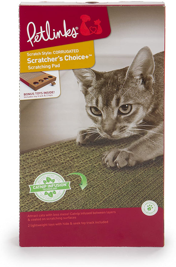 Petlinks Scratcher's Choice Corrugated Cat Scratcher Toy With Catnip