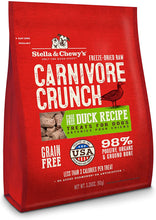 Stella & Chewy's Carnivore Crunch Cage Free Duck Recipe Grain Free Freeze Dried Raw Dog Treats