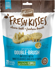 Merrick Fresh Kisses Double-Brush Mint Breath Strips Extra Small Grain Free Dental Dog Treats