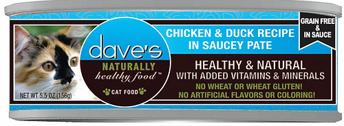 Dave's Naturally Healthy Chicken & Duck Pate Recipe Grain Free Wet Cat Food