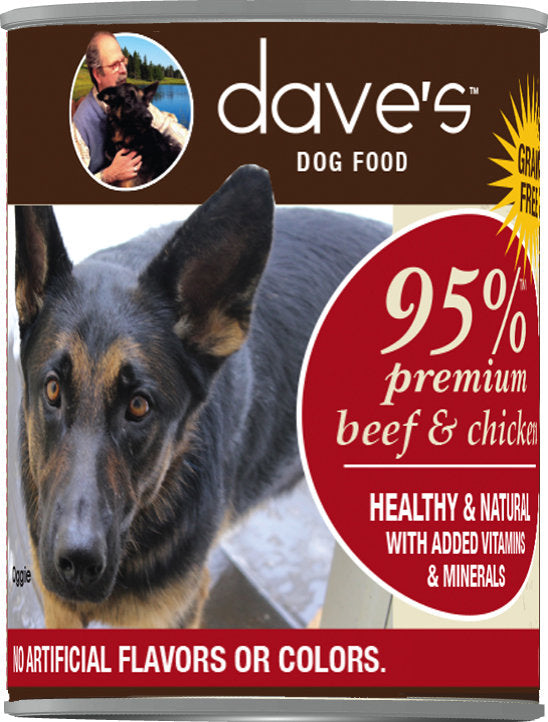 Dave's 95% Premium Beef & Chicken Grain Free Wet Dog Food