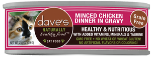 Dave's Naturally Healthy Minced Chicken Dinner in Gravy Grain Free Wet Cat Food