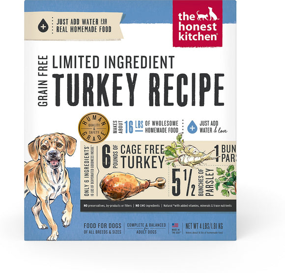 The Honest Kitchen Limited Ingredient Diet Adult Turkey Recipe Dehydrated Dry Dog Food