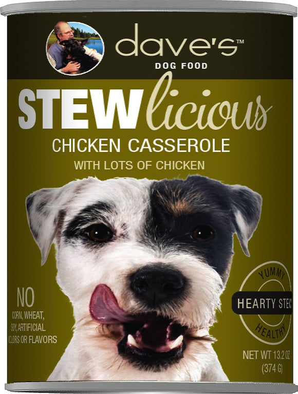 Dave’s Stewlicious Chicken Casserole Grain Inclusive Wet Dog Food