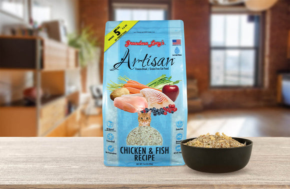 Grandma Lucy's Artisan Chicken & Fish Recipe Grain Free Freeze Dried Cat Food