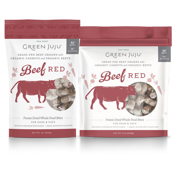 Green Juju Beef Red Freeze Dried Treats For Dogs & Cats