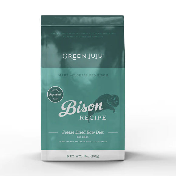 Green Juju Freeze Dried Raw Bison Food for Dogs
