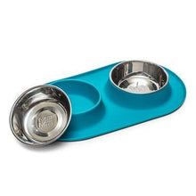 Messy Mutts Double Silicone Feeder With Stainless Bowls