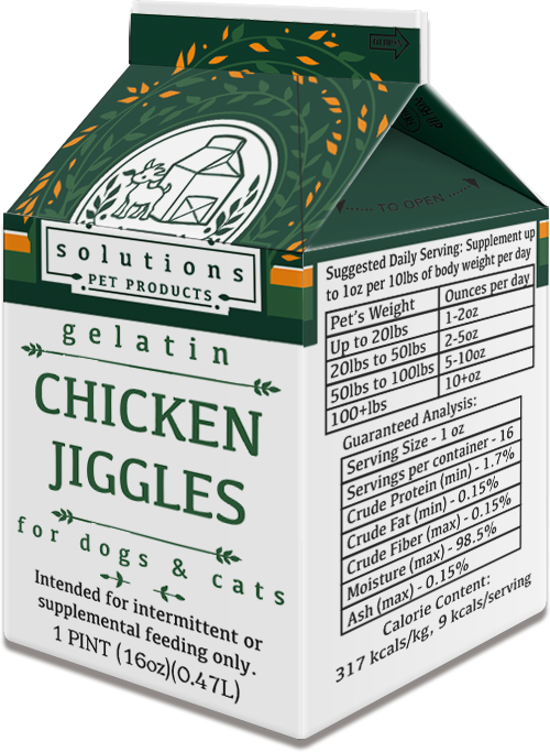 Solutions Pet Products Chicken Jiggles Frozen Gelatin Supplement For Dogs And Cats