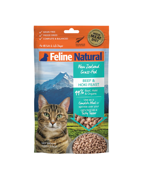 Feline Natural Beef & Hoki Feast Freeze Dried Grain Free Cat Food