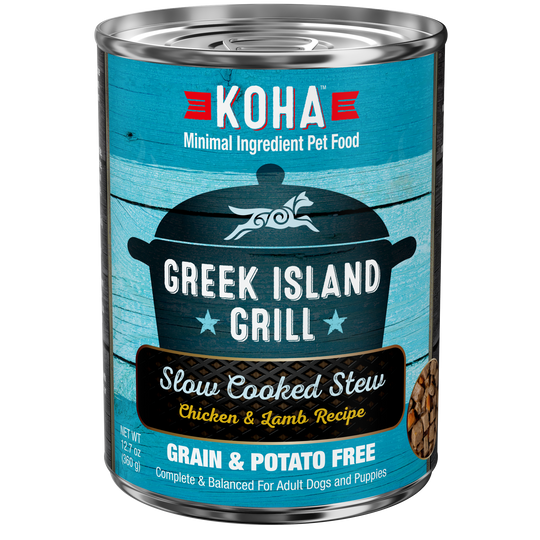 Koha Minimal Ingredient Greek Island Grilll Slow Cooked Chicken & Lamb Grain Free Wet Dog Food