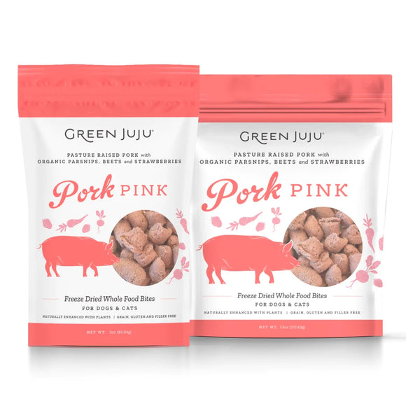 Green Juju Pork Pink Freeze Dried Treats For Dogs & Cats