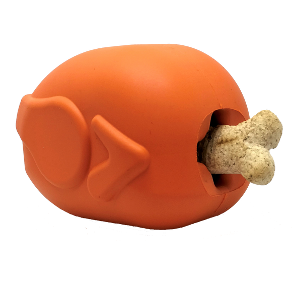 Sodapup Mutts Kick Butt Roasted Turkey Toy Durable Rubber Chew & Treat Dispenser For Dog