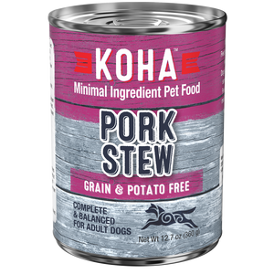 Koha Minimal Ingredient Pork Stew Grain Free Wet Dog Food