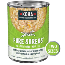 Koha Pure Shreds Chicken & Duck Entree Pea Free Wet Dog Food