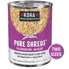 Koha Pure Shreds Chicken & Beef Entree Pea Free Wet Dog Food
