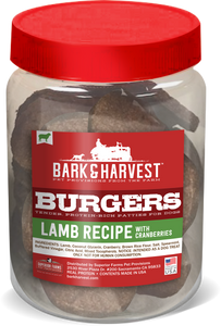 Superior Farms Bark & Harvest Lamb & Cranberry Grain Free Burger Patties Dog Treat