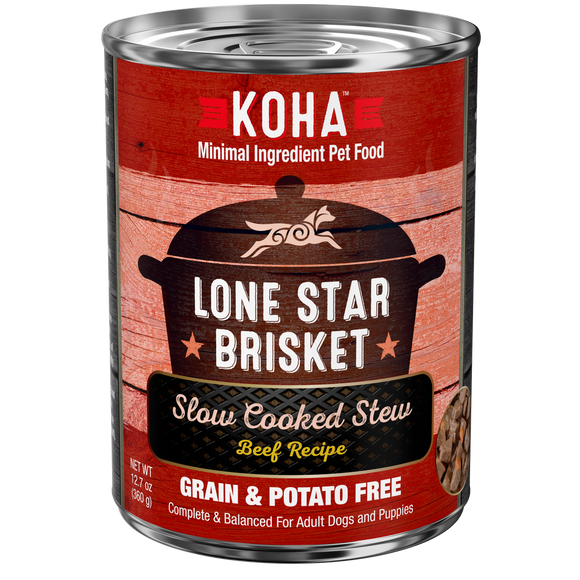 Koha Minimal Ingredient Lone Star Brisket Slow Cooked Beef Recipe Grain Free Wet Dog Food
