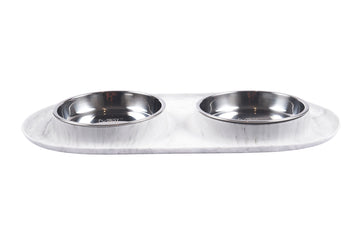 Messy Medium Breeds Feeder Dish Silicone with Stainless Steel Cat Bowl