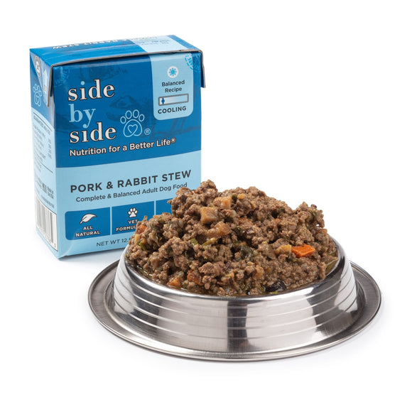 Side By Side Cooling Pork & Rabbit Hearty Tetra Stews For Dog