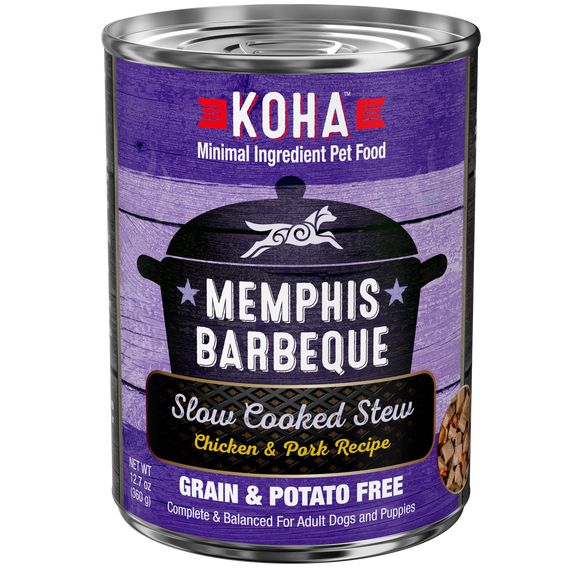 Koha Minimal Ingredient Memphis Barbeque Slow Cooked Chicken & Pork Recipe Grain Free Wet Dog Food