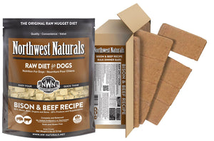 Northwest Naturals Bison Beef Grain Free Bulk Dinner Bars Frozen Raw Food For Dogs