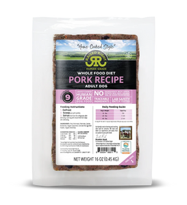 Raised Right Pork Recipe Frozen Lightly Cooked Adult Dog Food