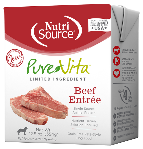 NutriSource PureVita Beef Entree Grain Free Wet Dog Food