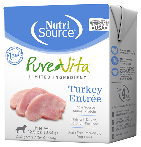 NutriSource PureVita Turkey Entree Grain Free Wet Dog Food