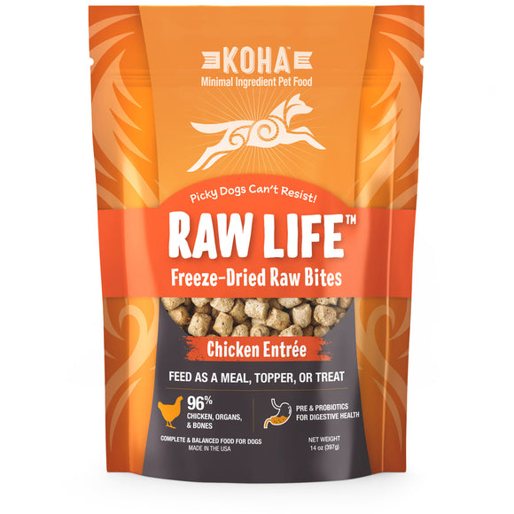 Koha Minimal Ingredient Raw Life Chicken Entree Freeze Dried Dog Treats